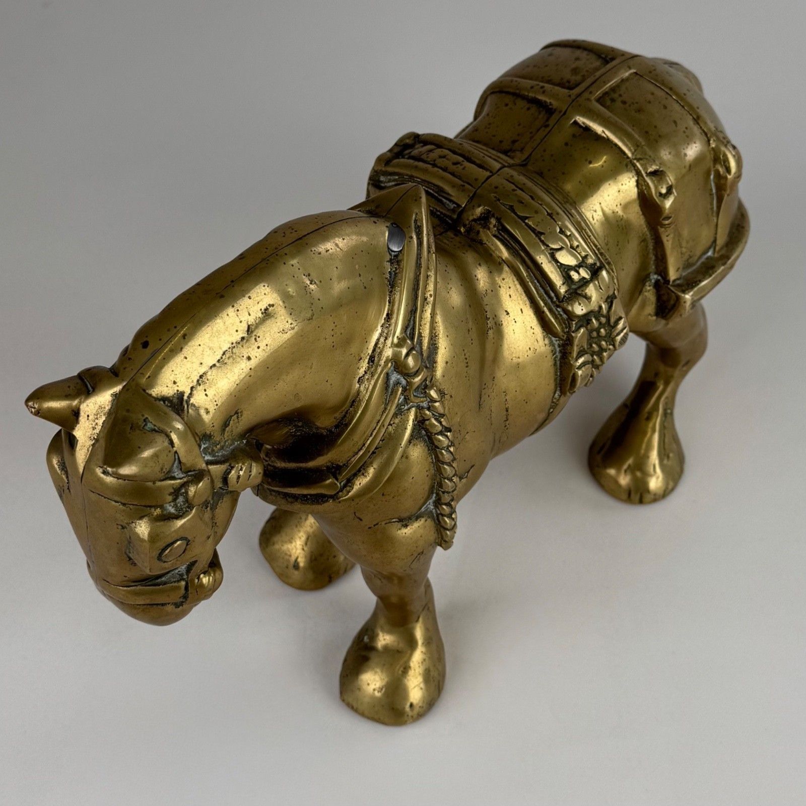 Art Antique 19th Century Brass Sculpture Of A Horse photo