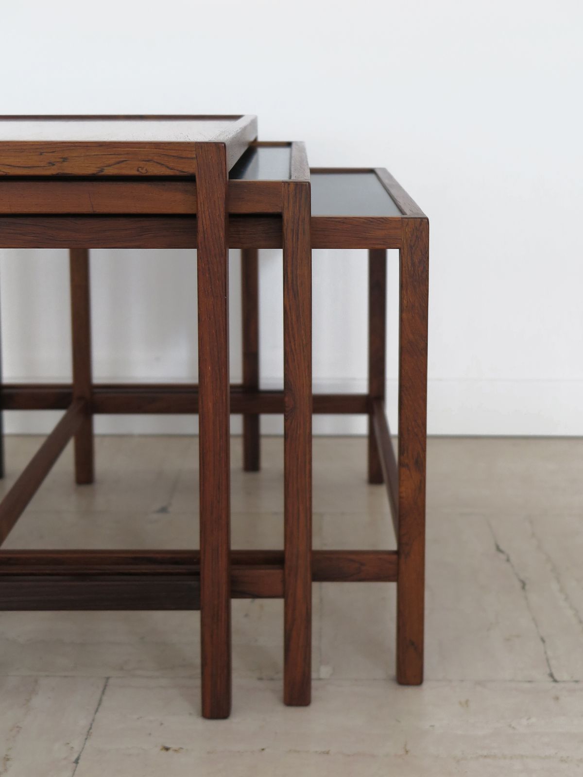 photo for sale Kurt østervig Scandinavian Dark Wood Nesting Tables Set, Denmark 1960s