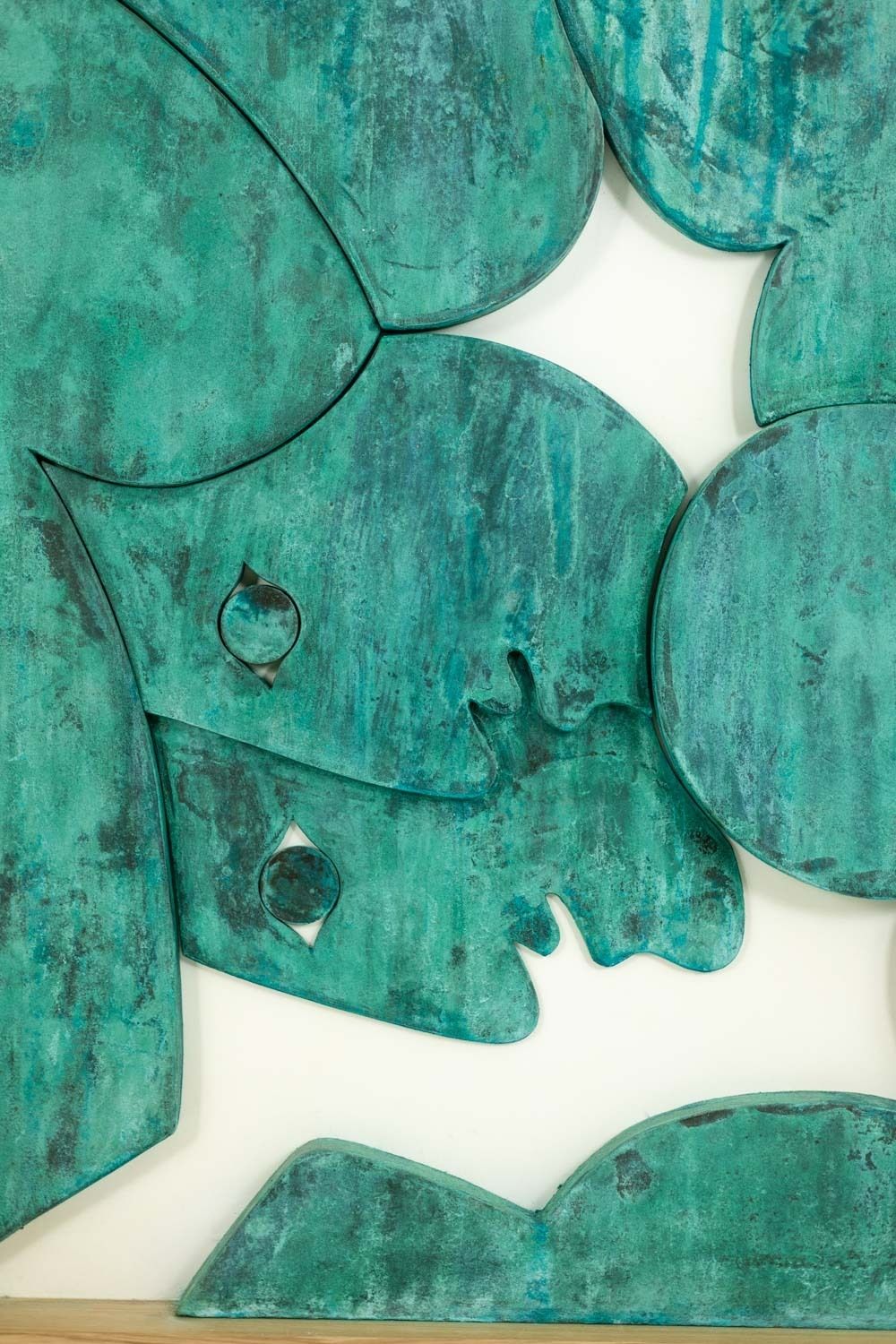 'The Twins', Bas Relief Framed In Oak Wood And Patinated Copper photo furniture