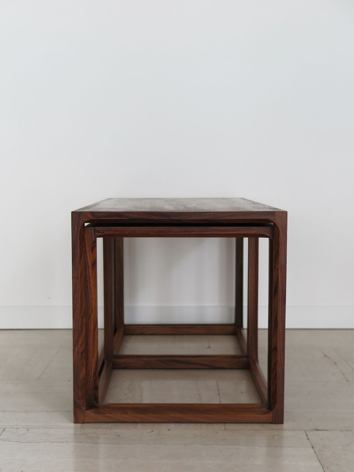 Kai Kristiansen For Aksel Kjersgaard Scandinavian Midcentury Dark Wood Nesting Tables Set, Denmark 1960s photo Furniture