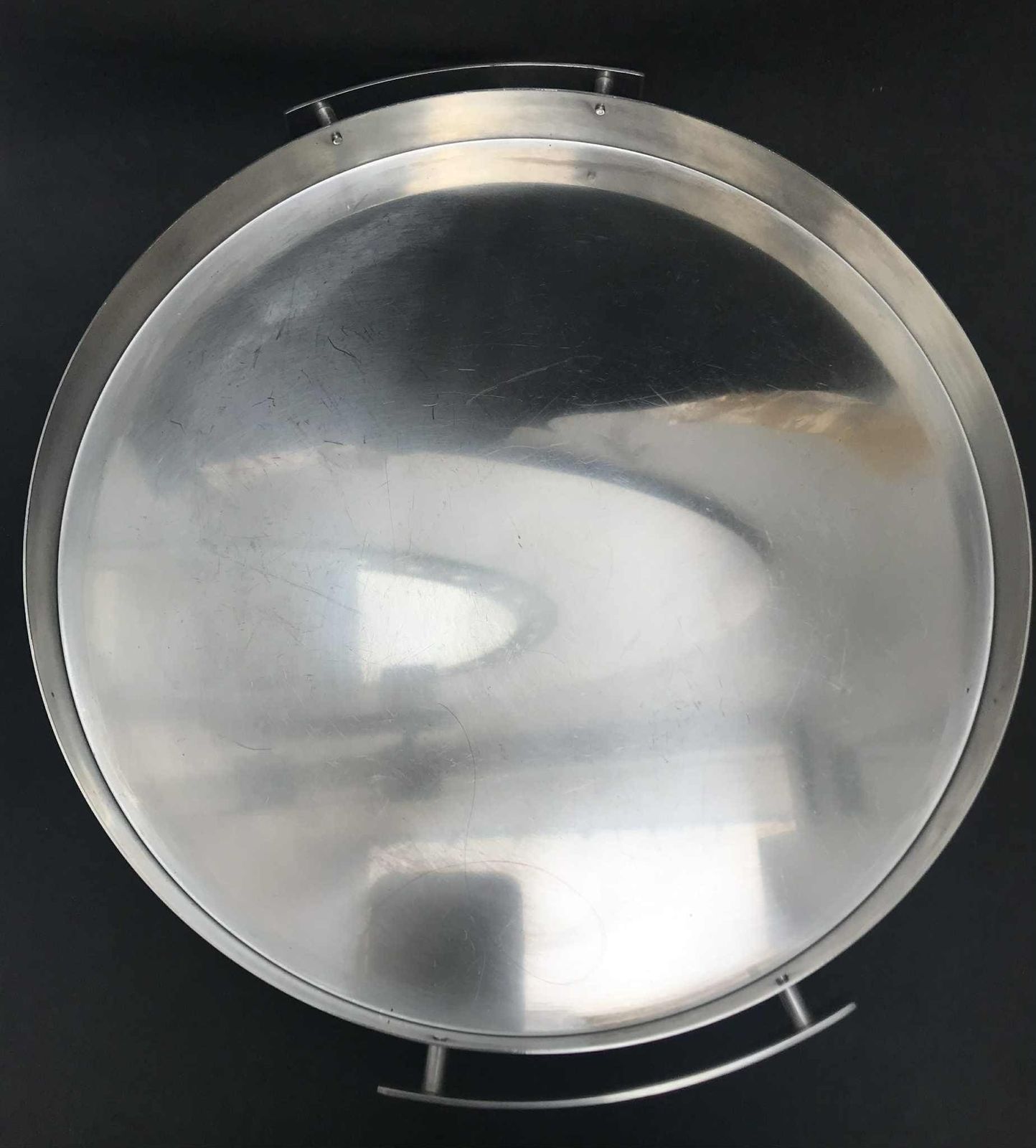 Arne Jacobsen For Stelton Aj Cylinda Line Serving Tray Stainless Steel Scandinavian Design Danish Gift Round Tray Gift For Home Bar Tray photo for sale
