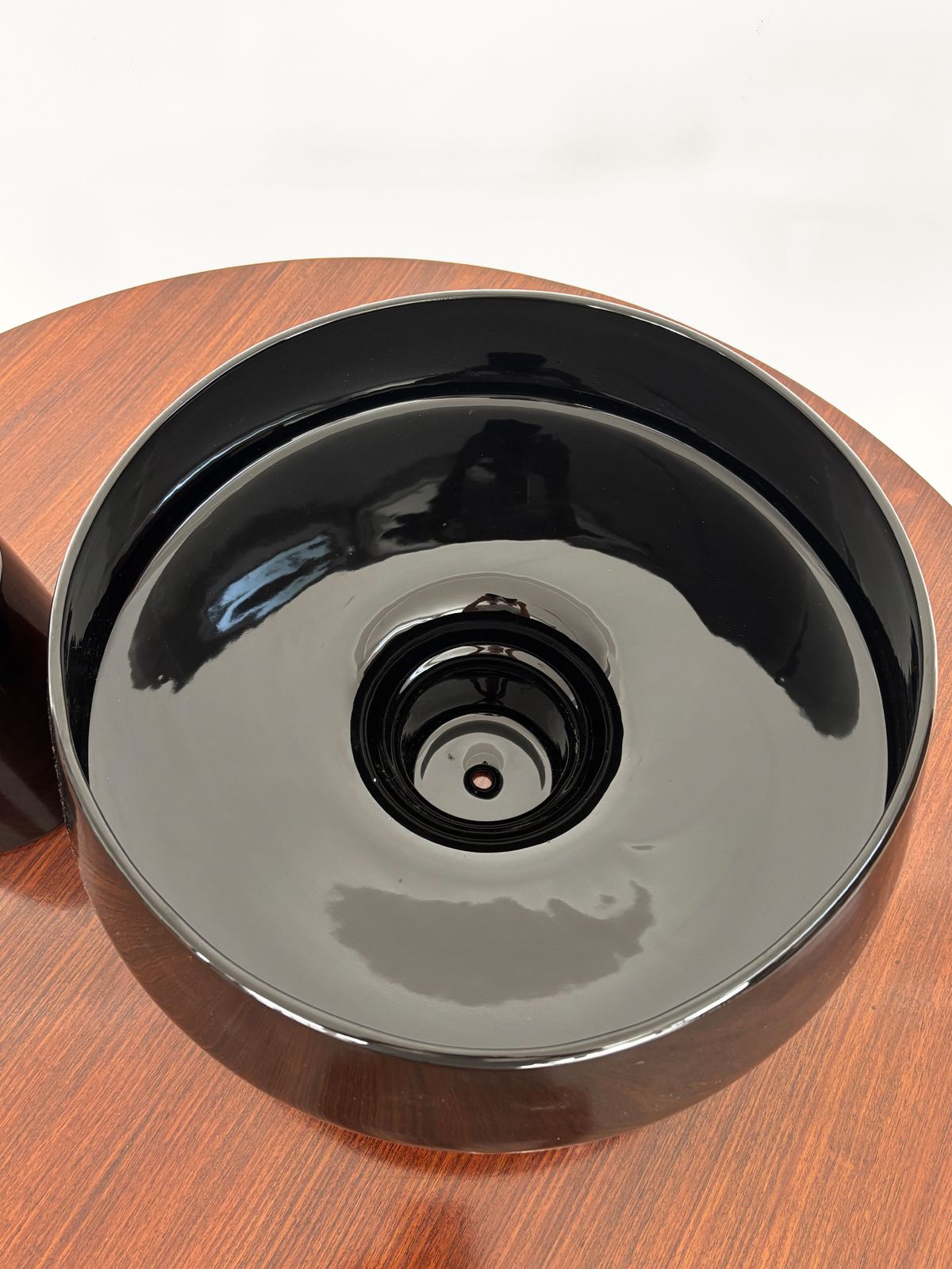 photo for sale Angelo Mangiarotti For Skipper Black Ceramic Planter, Italy 1980s