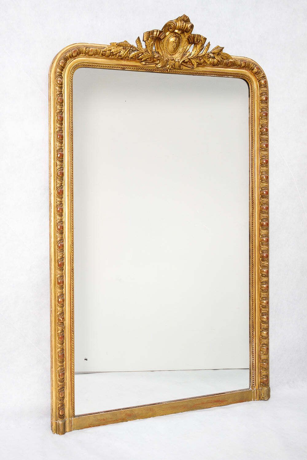 Large 19th C Louis Philippe Mirror With Ornate Shield Crest photo for sale