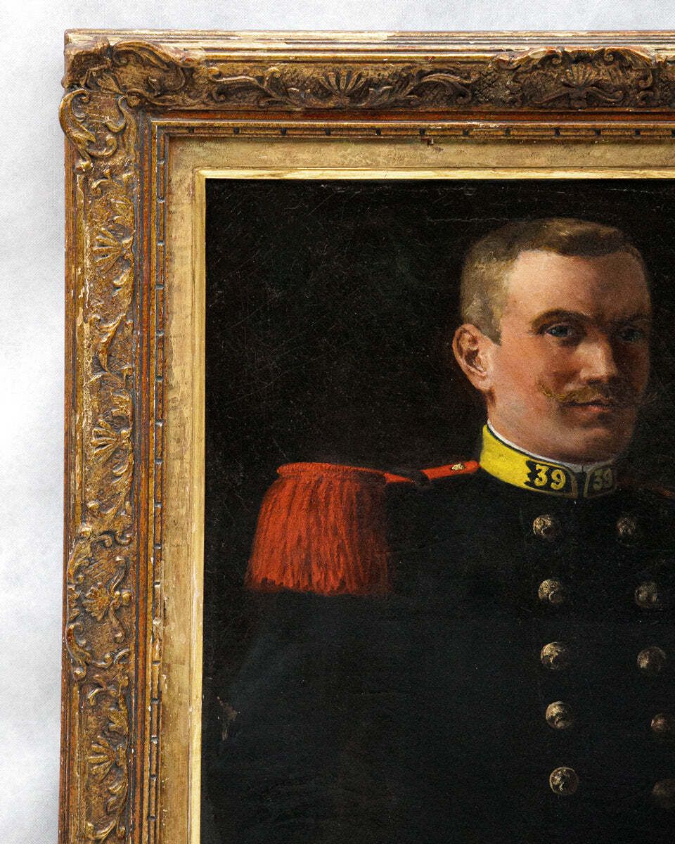 Oil Portrait Of A Young French Soldier, 1900 photo Art
