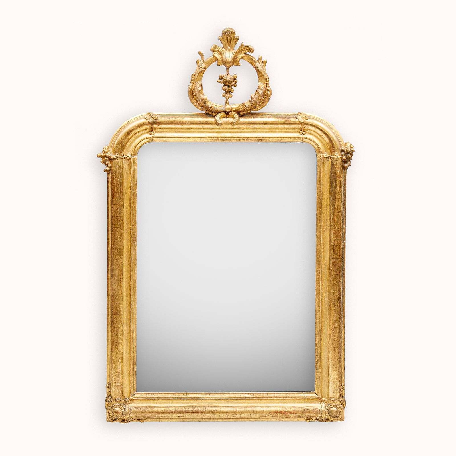 19th C Louis Philippe Mirror With Grapevine Crest