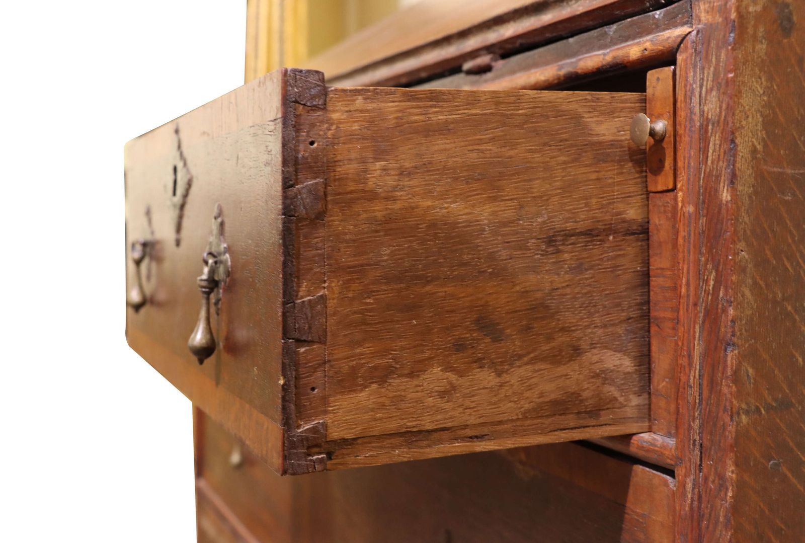 A Fine 18th Century Crossbanded Oak Bureau With Stepped Interior & Secret Drawers photo 667.0