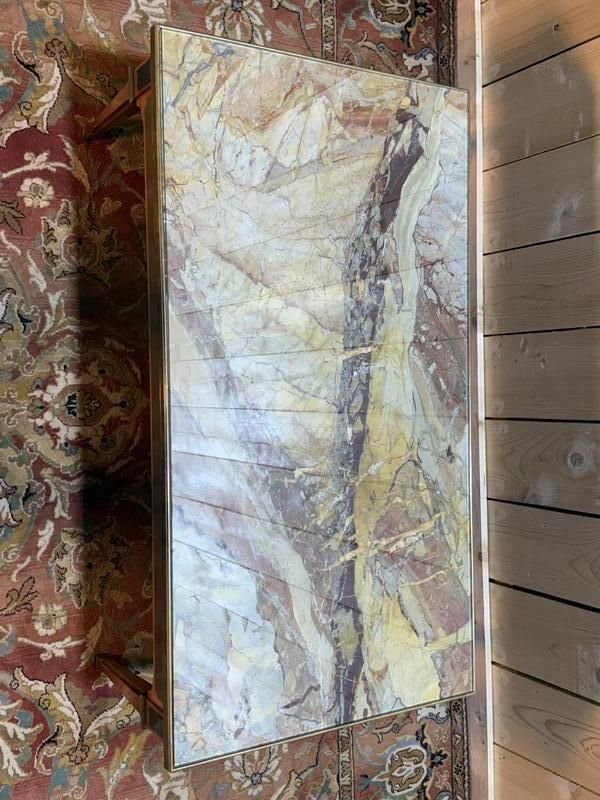 Table Basse De Style Louis XVI En Marbre Et Merisier photo furniture