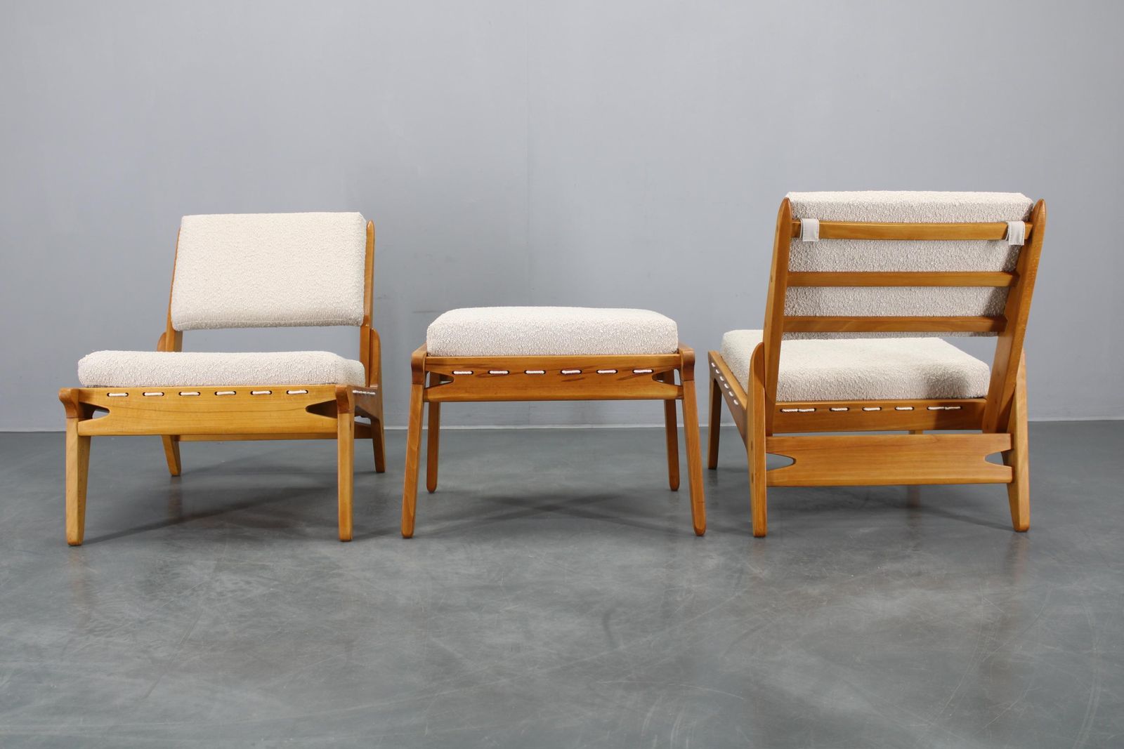 1950s Pair Of Restored Uno And Osten Kristiansson "Hunting" Chairs And Ottoman photo for sale