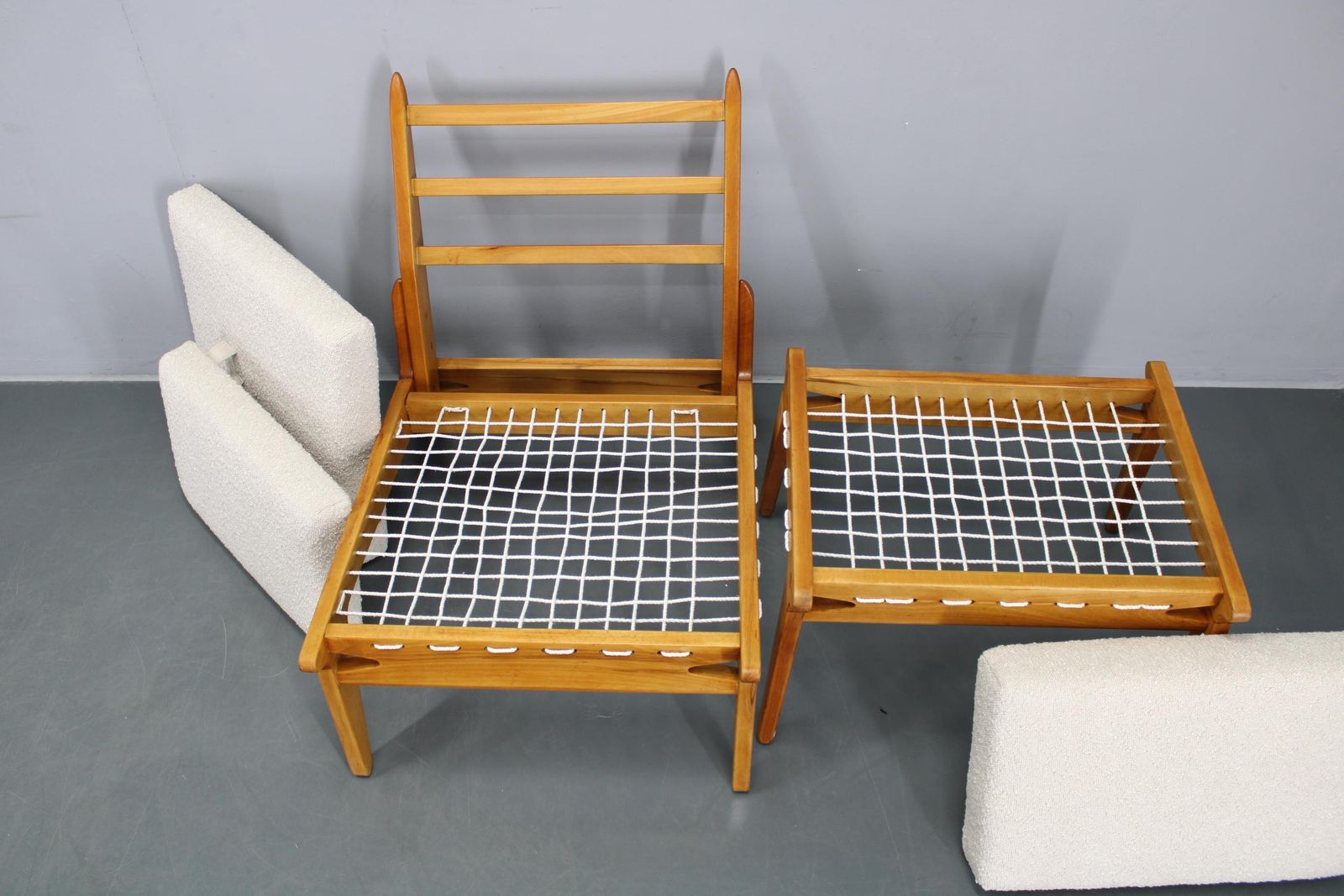 1950s Pair Of Restored Uno And Osten Kristiansson "Hunting" Chairs And Ottoman photo vintage