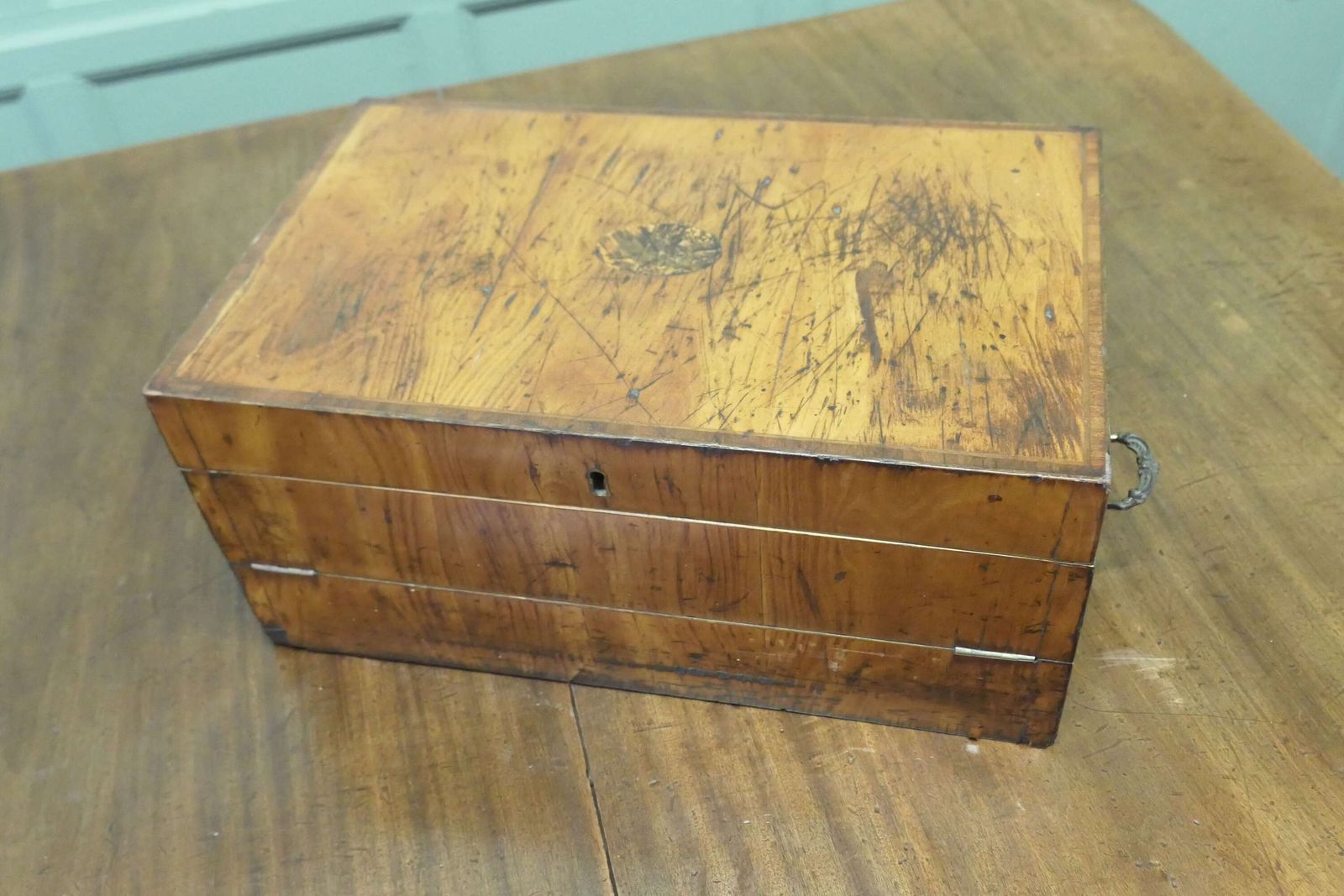 18th Century Satinwood Traveling Writing Slope Or Lap Desk photo vintage
