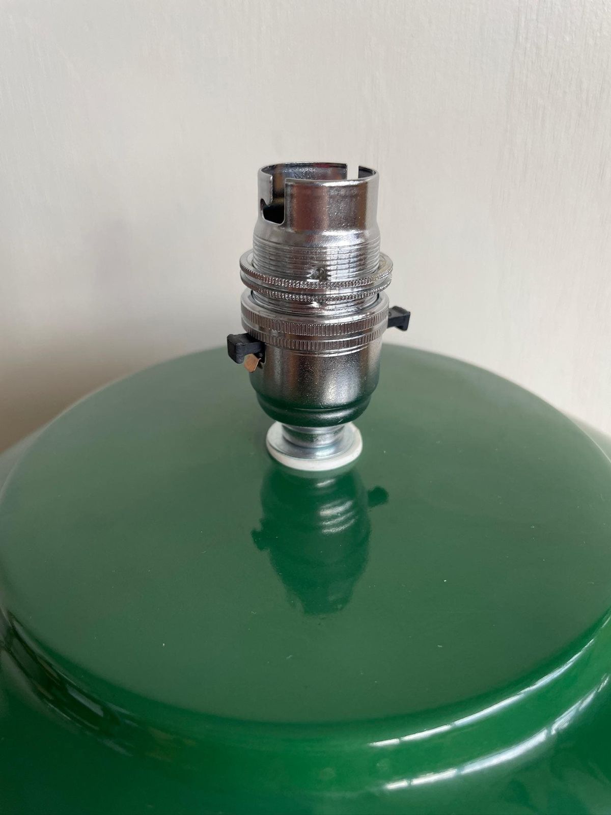 photo furniture Vintage Large Green Ikea Ceramic Table Lamp From The 90s With Wavy Pomo Detail