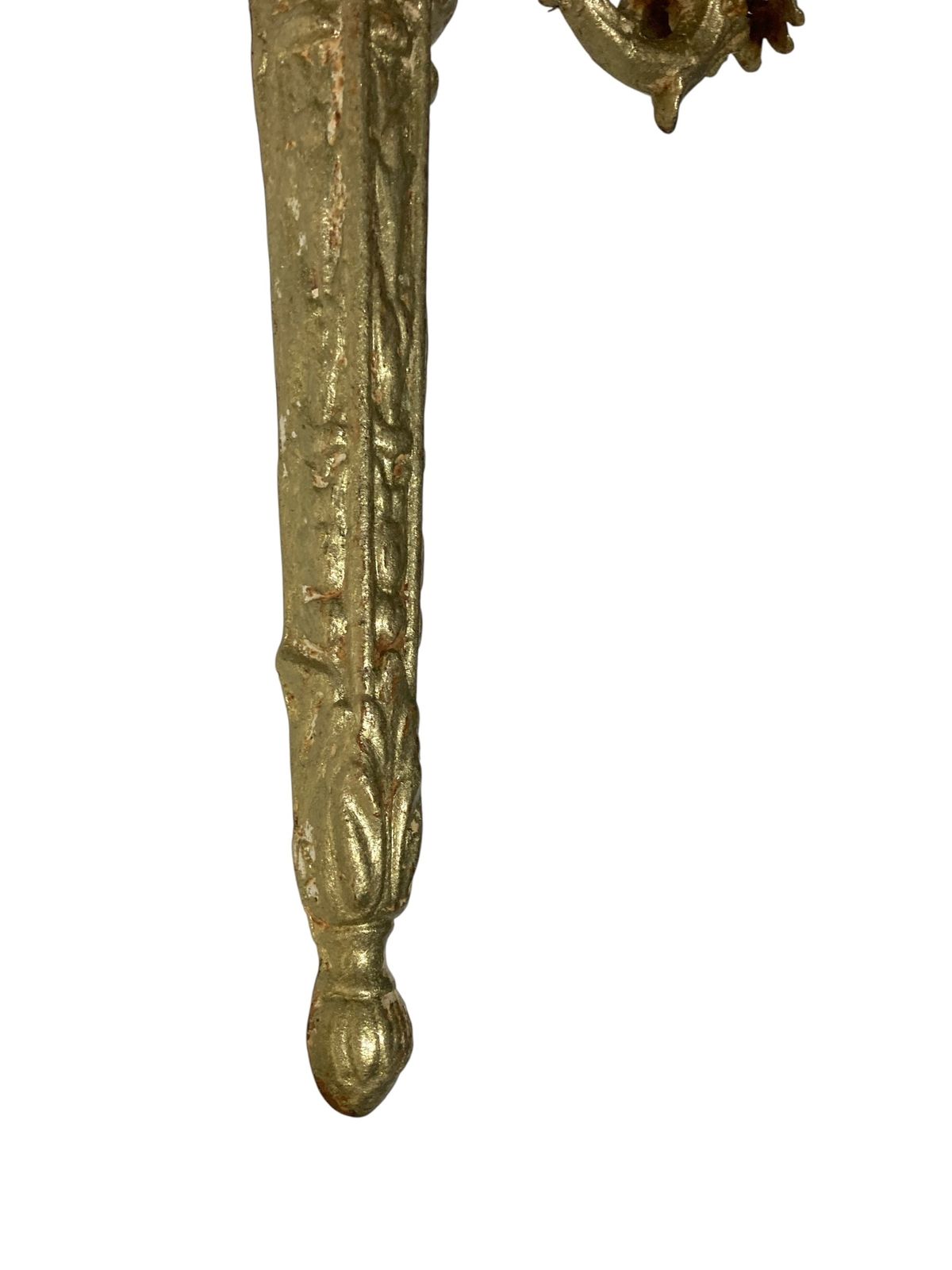Pair Of Ornate Reclaimed Cast Iron Wall Sconces Candelabra Gilt Style Finish photo for sale
