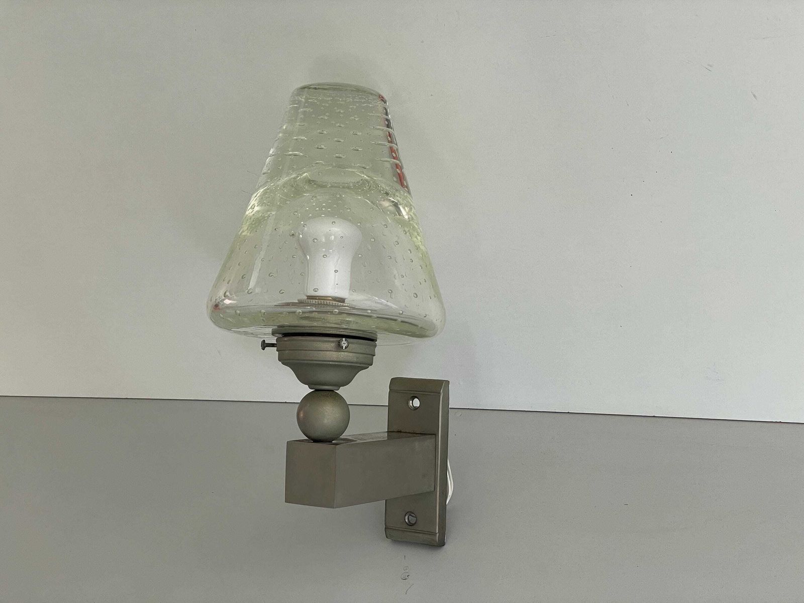 photo for sale Exclusive Italian Seguso Glass And Metal Luxurious Wall Lamp, 1950s, Italy