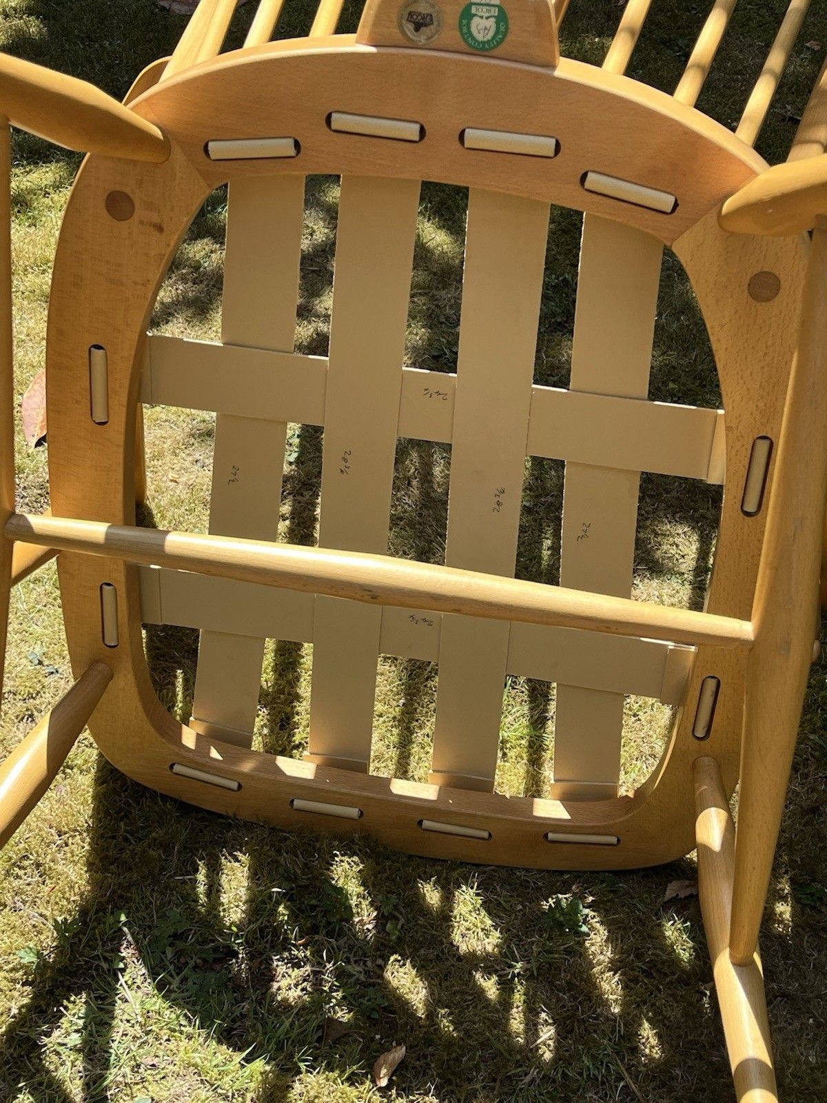 photo for sale Blonde Ercol High Back Easy Armchair New Webbing Original Covers
