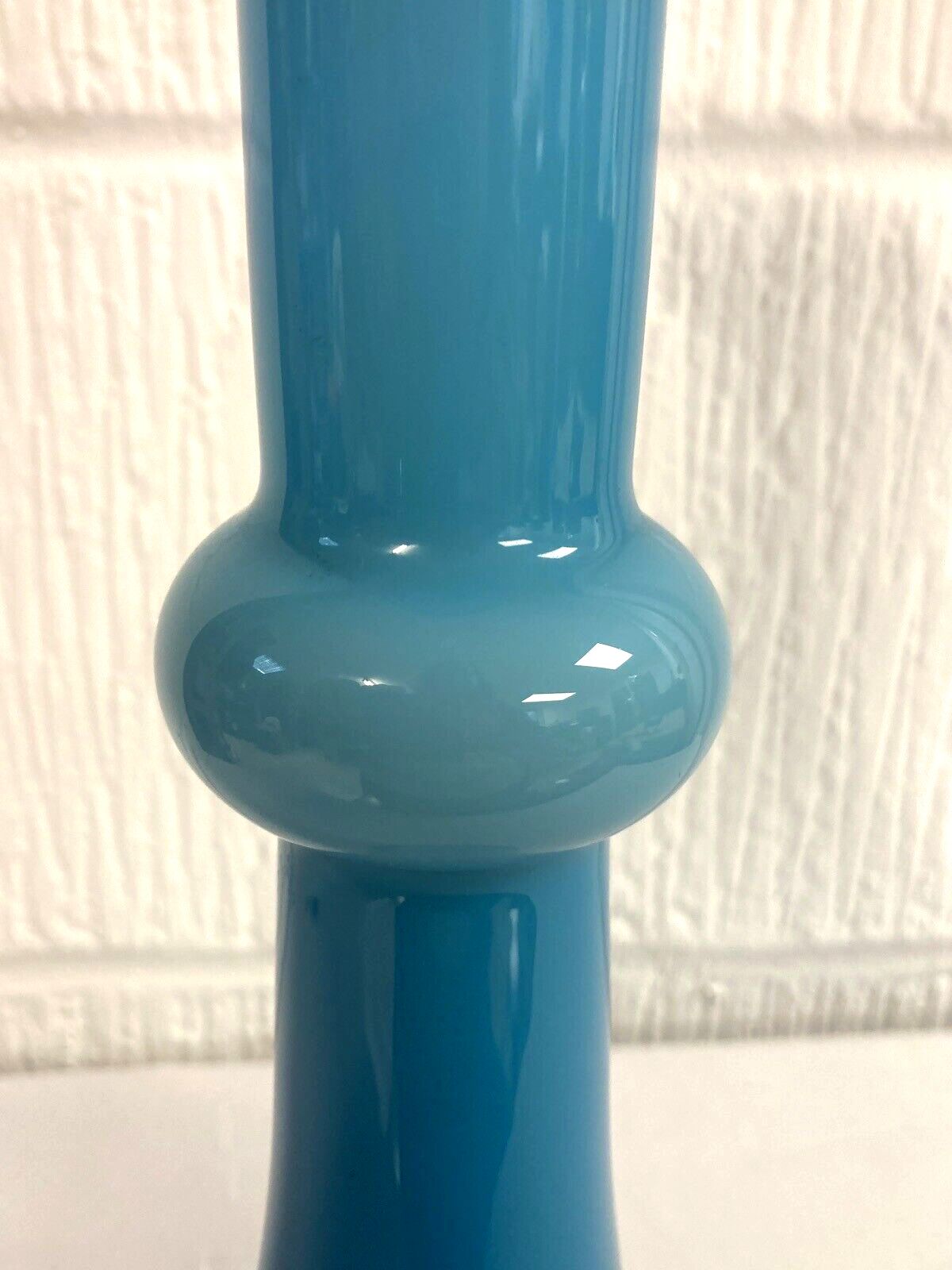 1960s Blue White Labelled Holmegaard Candlestick Carnaby Vase Christer Holmgren photo for sale