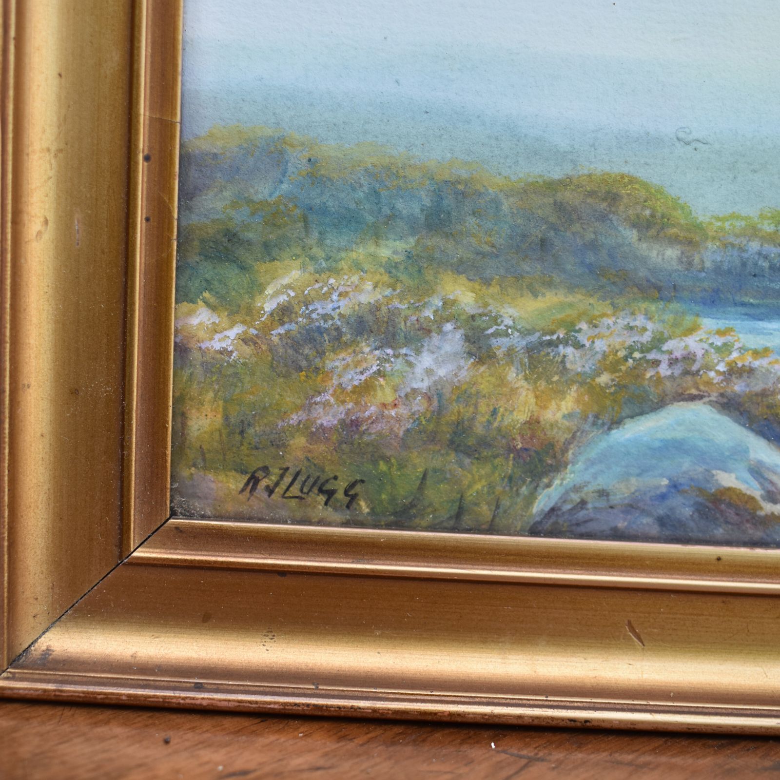 Antique Robert James Lugg Sheepstor Dartmoor Landscape Art Watercolour Painting photo for sale