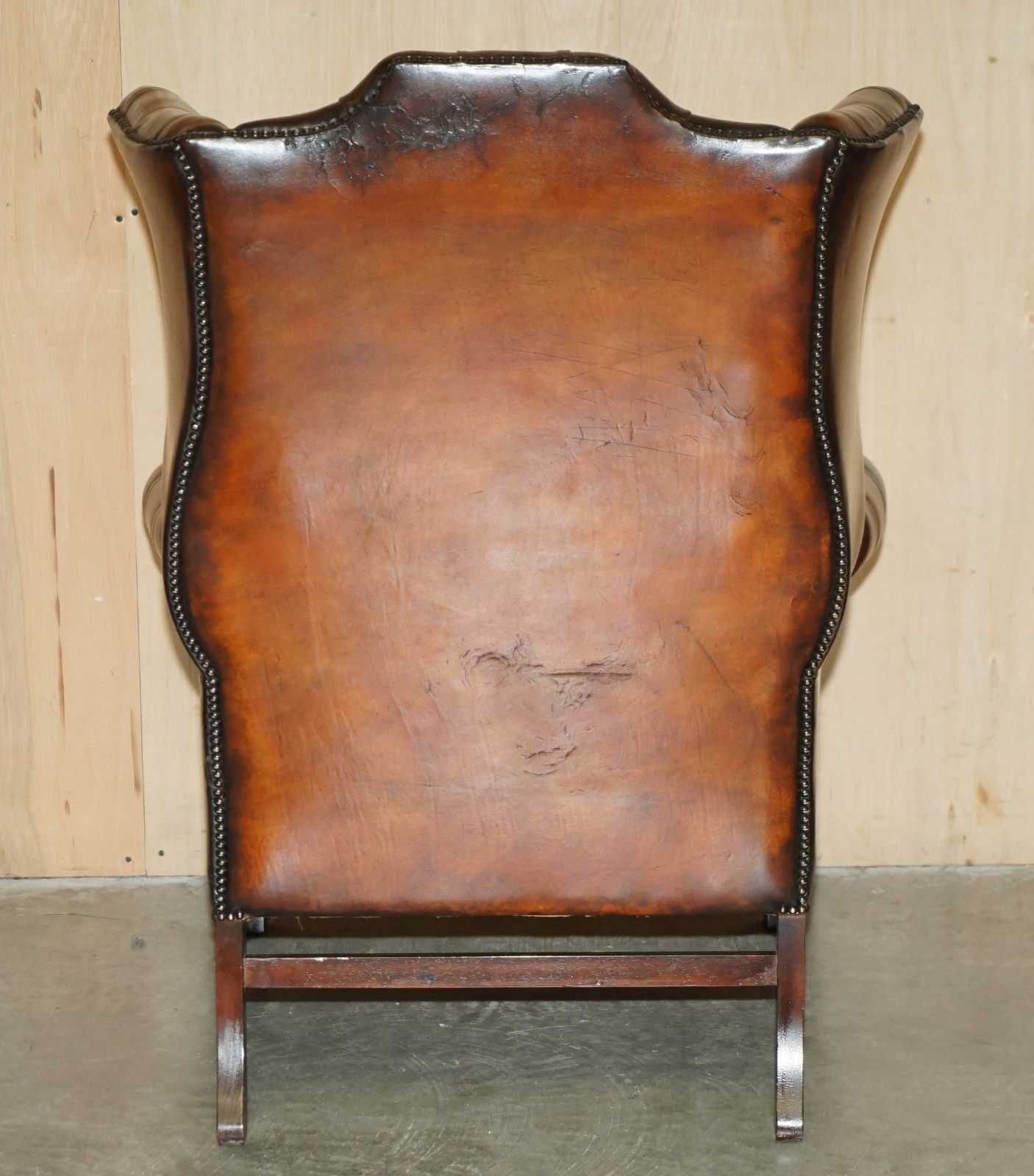 photo vintage Pair Of Restored Georgian H Framed Chesterfield All Tufted Wingback Armchairs