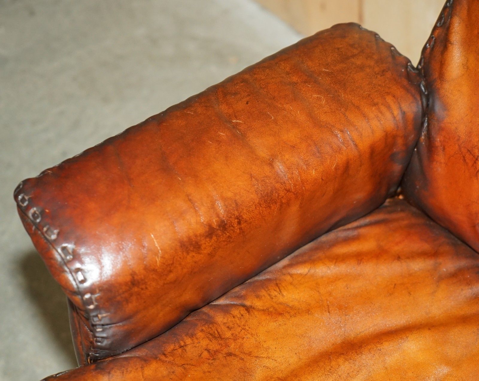 Restored Mid Century De Sede Ds35 Executive Swivel Captains Chair Brown Leather photo vinterior