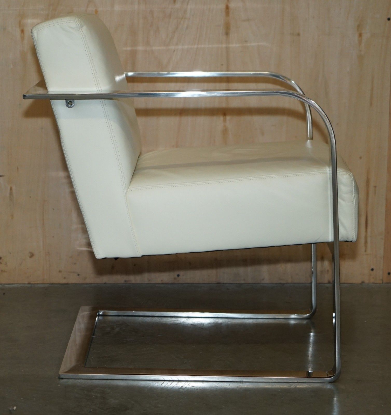 Furniture Ex Display Ralph Lauren Designer Modern Penthouse Chrome & Leather Armchair photo
