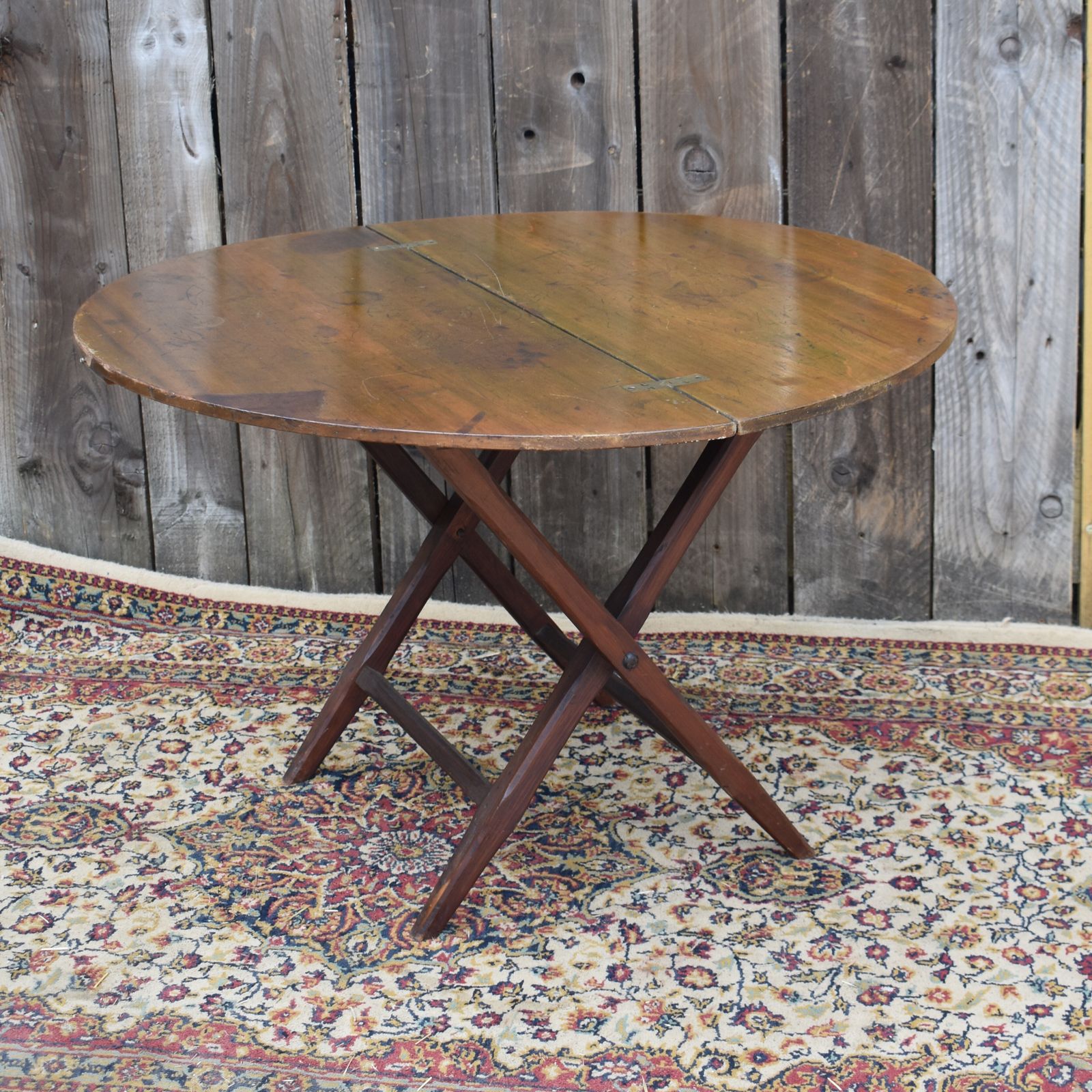 Furniture Antique Victorian Thornton & Herne London Folding Travel Coaching Campaign Table photo