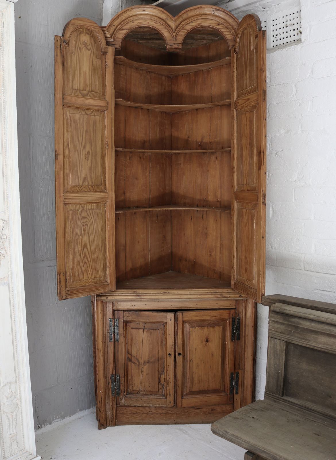 Stunning Stately Home Tall Antique Pine Corner Unit