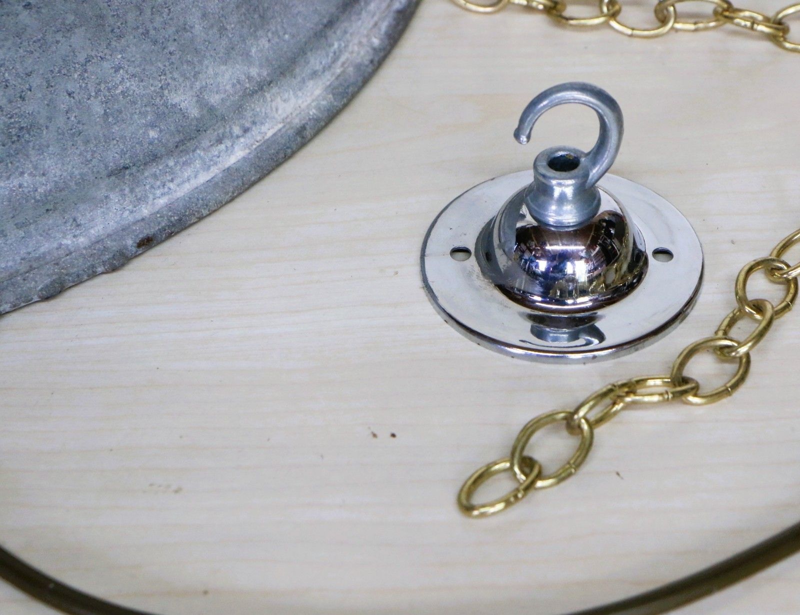 135.0 Ceiling Light Large Factory Lamp Galvanised Steel Pendant Vintage Retro C1 photo