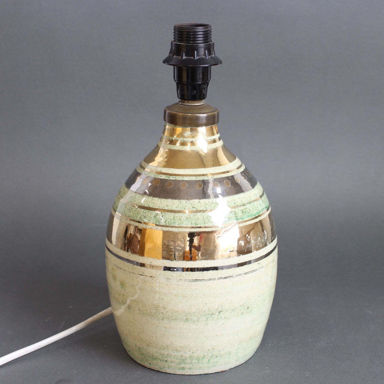 Vintage French Glazed Ceramic Table Lamp By Georges Pelletier For La Roue (Circa 1970s) photo buy