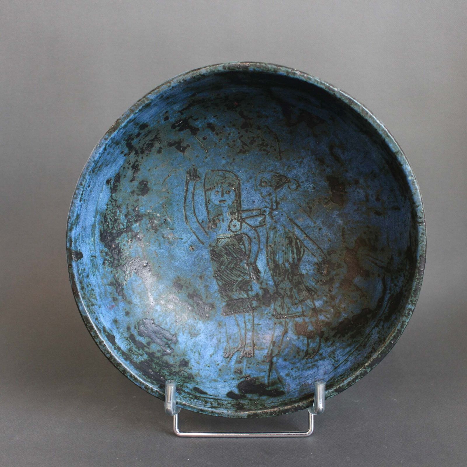 Vintage French Ceramic Decorative Bowl By Jacques Blin (Circa 1950s) photo for sale