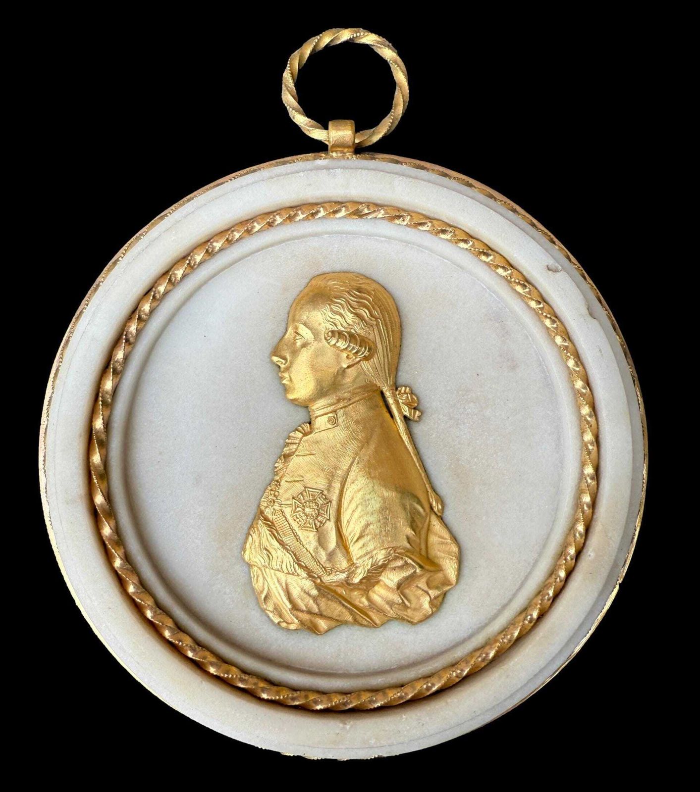 A Pair Of Late Louis XVI Ormolu Mounted And White Marble Portrait Medallions Franz I And Maria Theresa Of Austria photo Art
