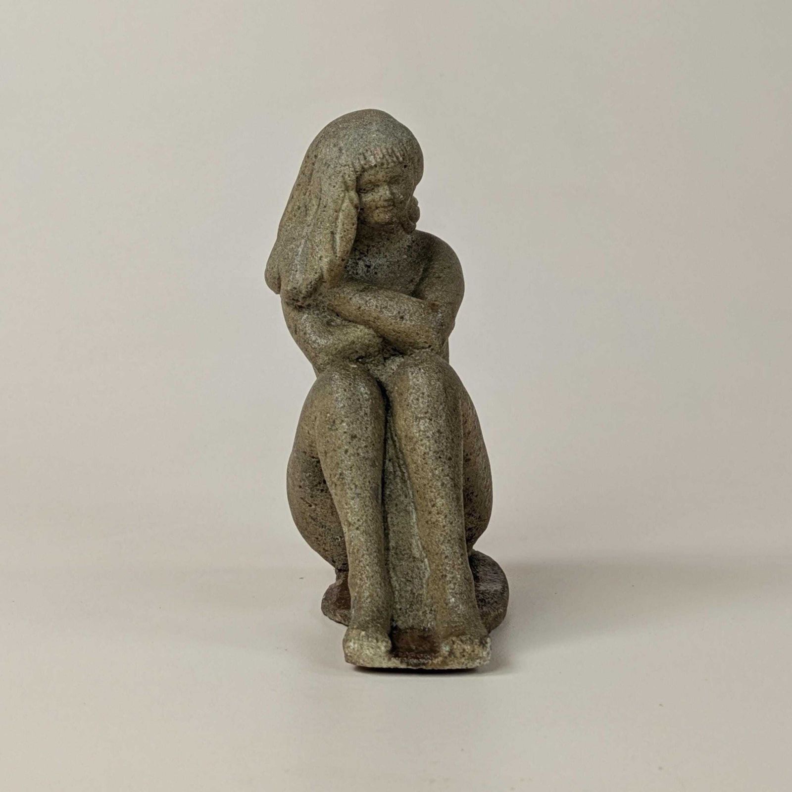 Vintage Nude Female Sculpture Art Rustic Home Decor Stone Finish Statue 1950s photo for sale