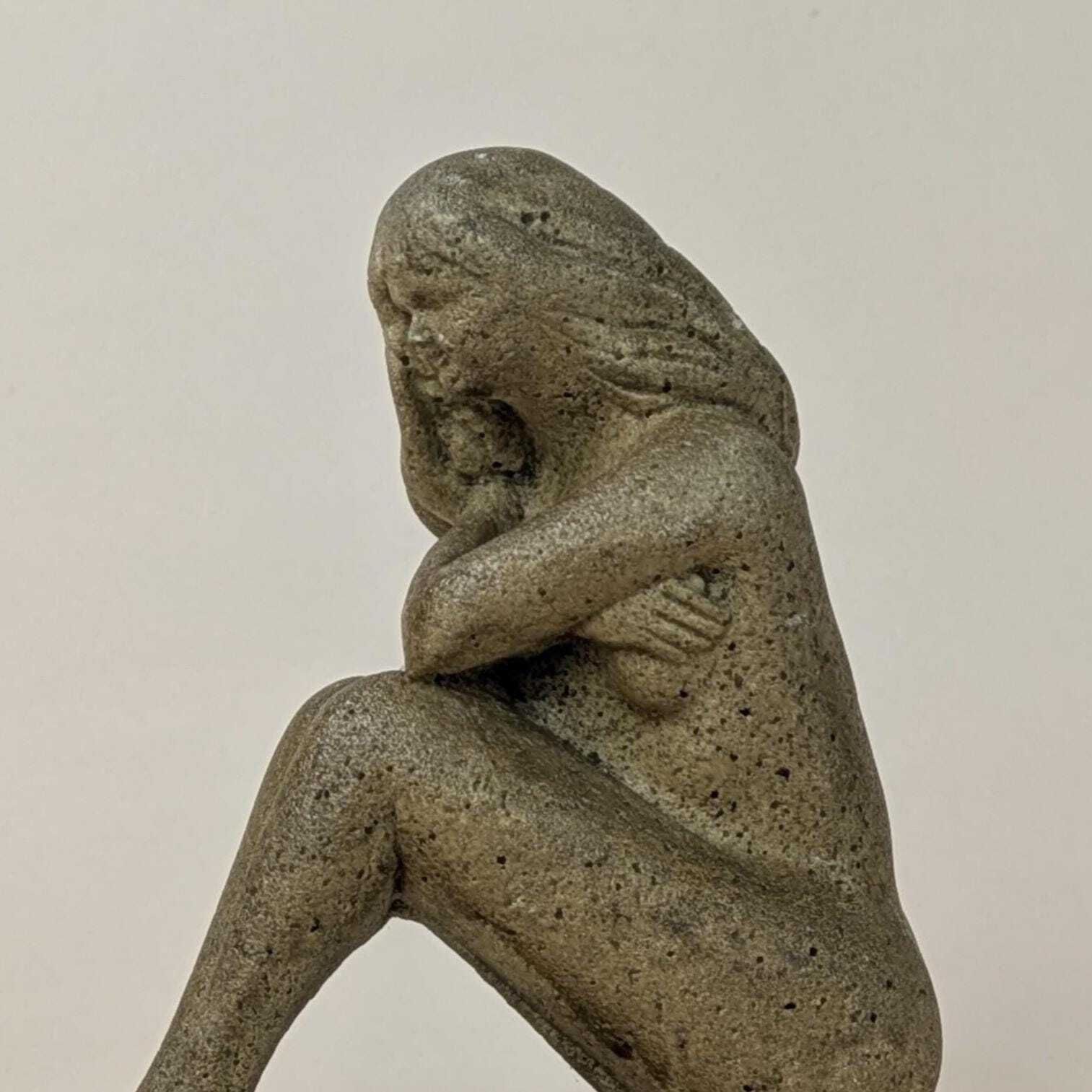photo for sale Vintage Nude Female Sculpture Art Rustic Home Decor Stone Finish Statue 1950s