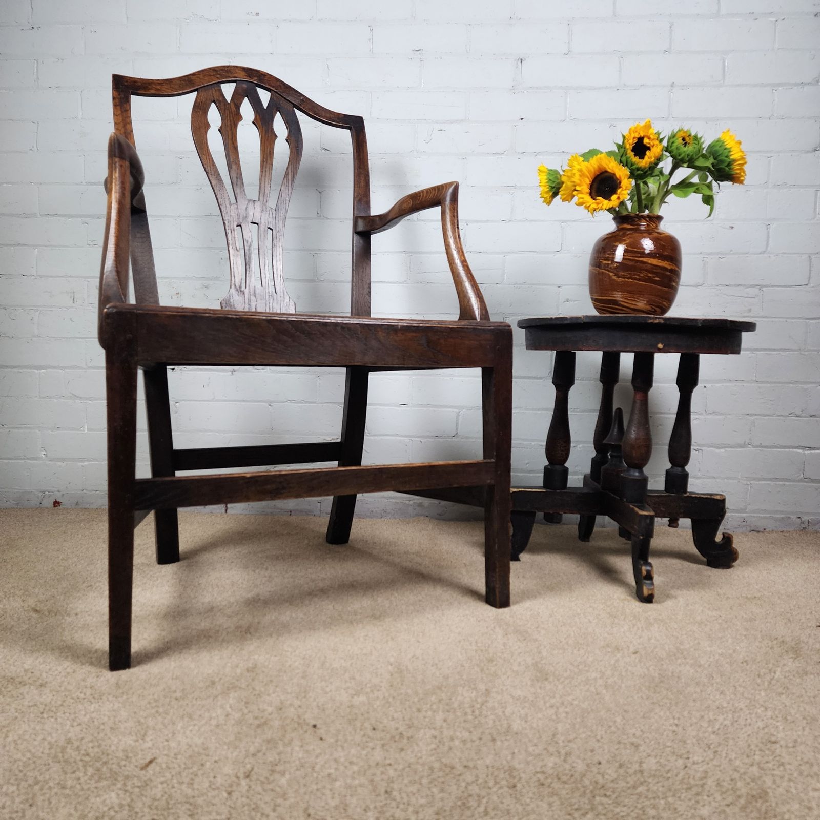Georgian Oak Carver Chair photo buy