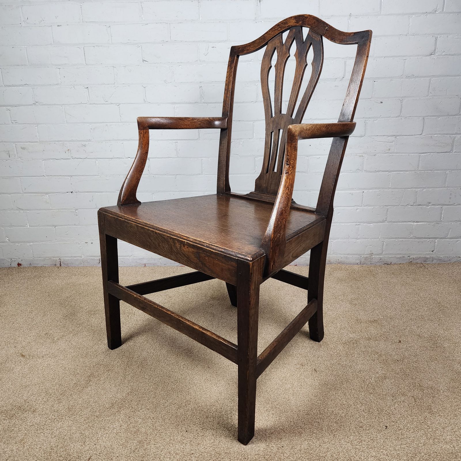 Georgian Oak Carver Chair photo vintage