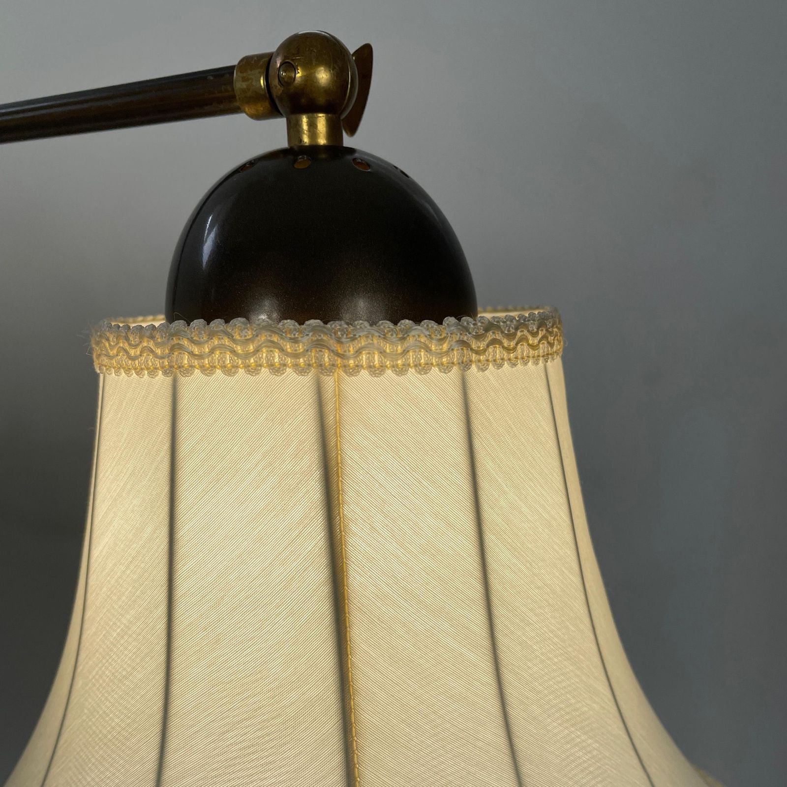 1591.0 Brass And Fabric Wall Lamp With Joint, Sweden 1940s photo