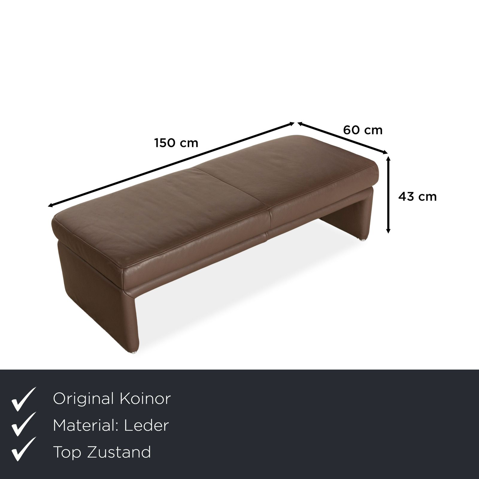Koinor Raoul Leather Stool Brown photo furniture