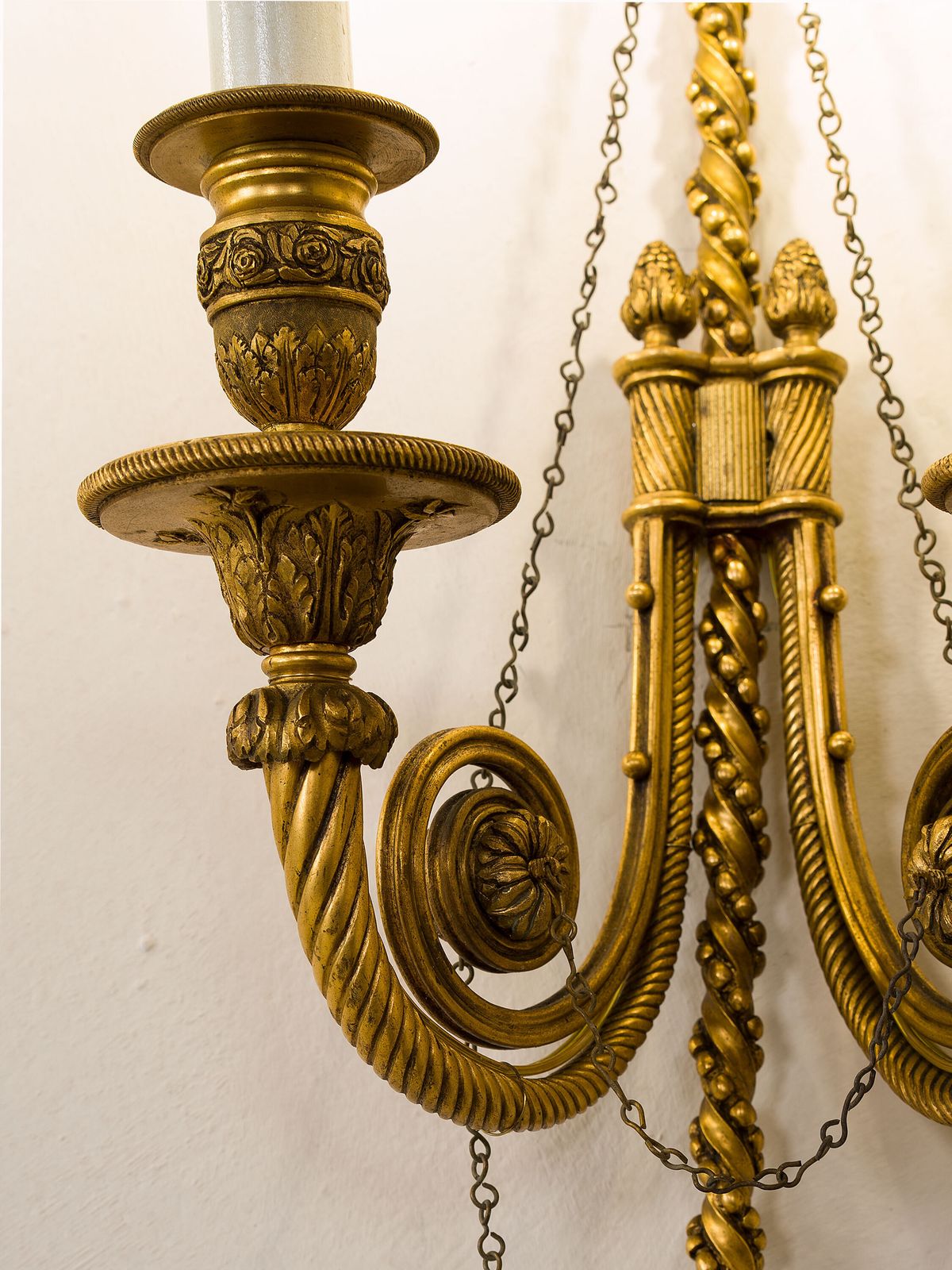 photo furniture Pair Of Napoleon III Wall Sconces In Gilt And Finely Chiseled Bronze, France, Mid 19th Century