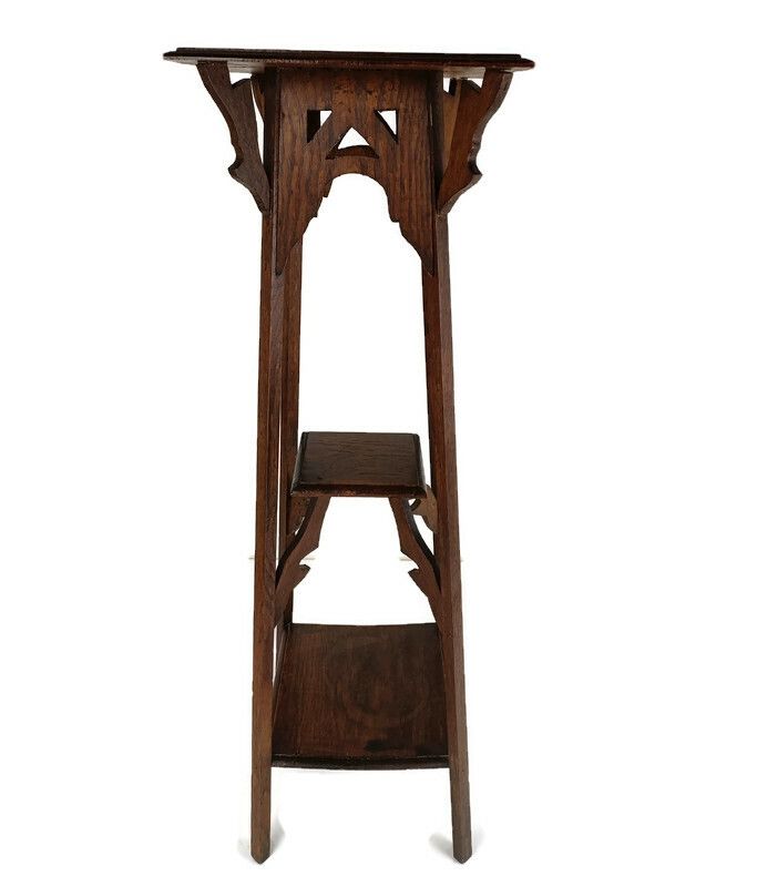 Art Nouveau Deco Ornate 3 Tier Pedestal Table Plant Bonsai Stand  Antique Barn S