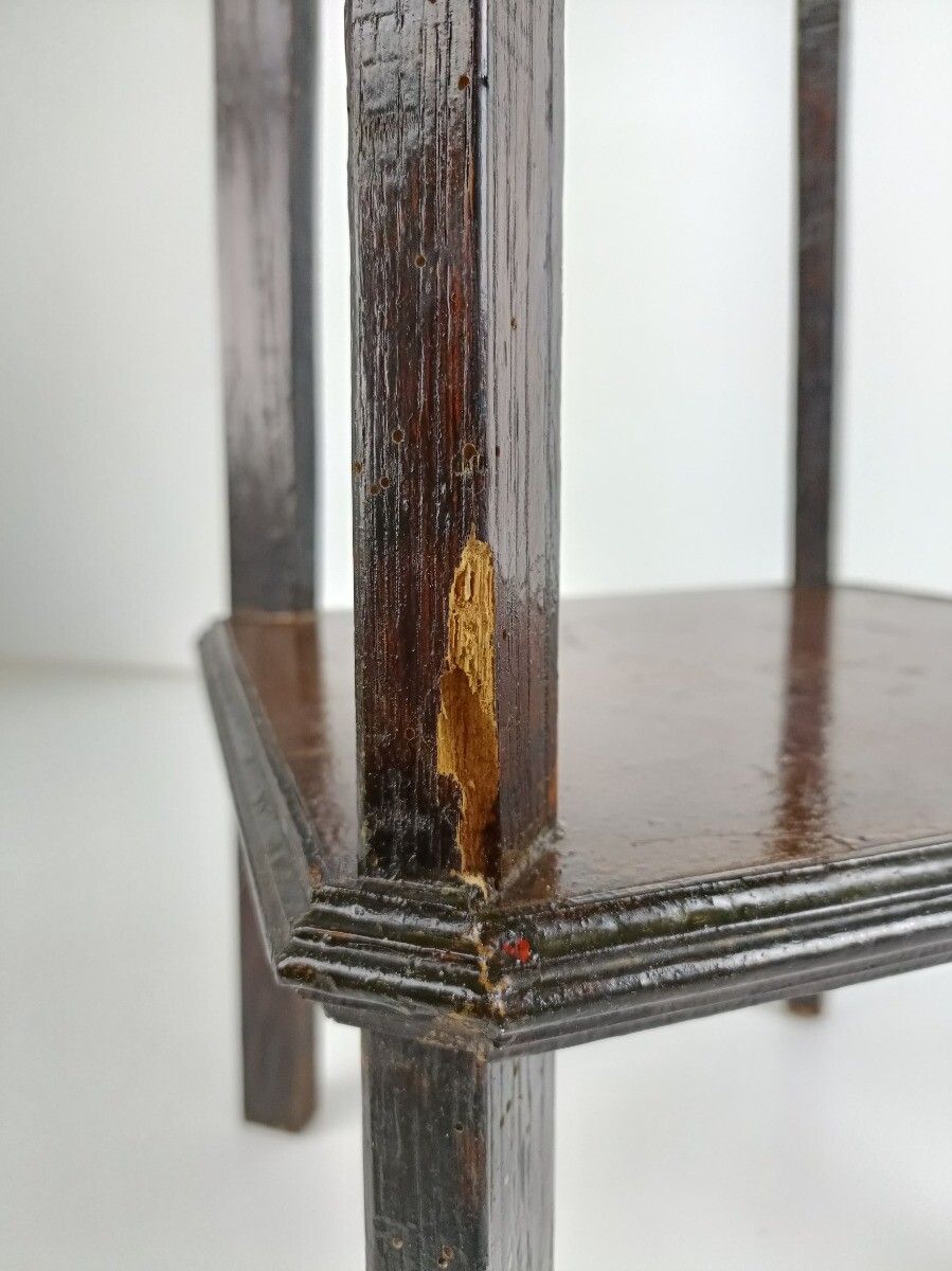 Art Nouveau Pedestal Side Table Plant Bonsai Stand Jugendstil Ornate Carved Wood photo vintage