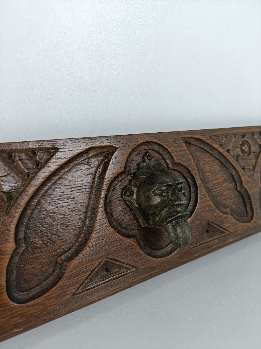 Antique Gargoyle Pair Corbels Hand Carved Wood  Architectural Reclaimed Trims Pa photo buy