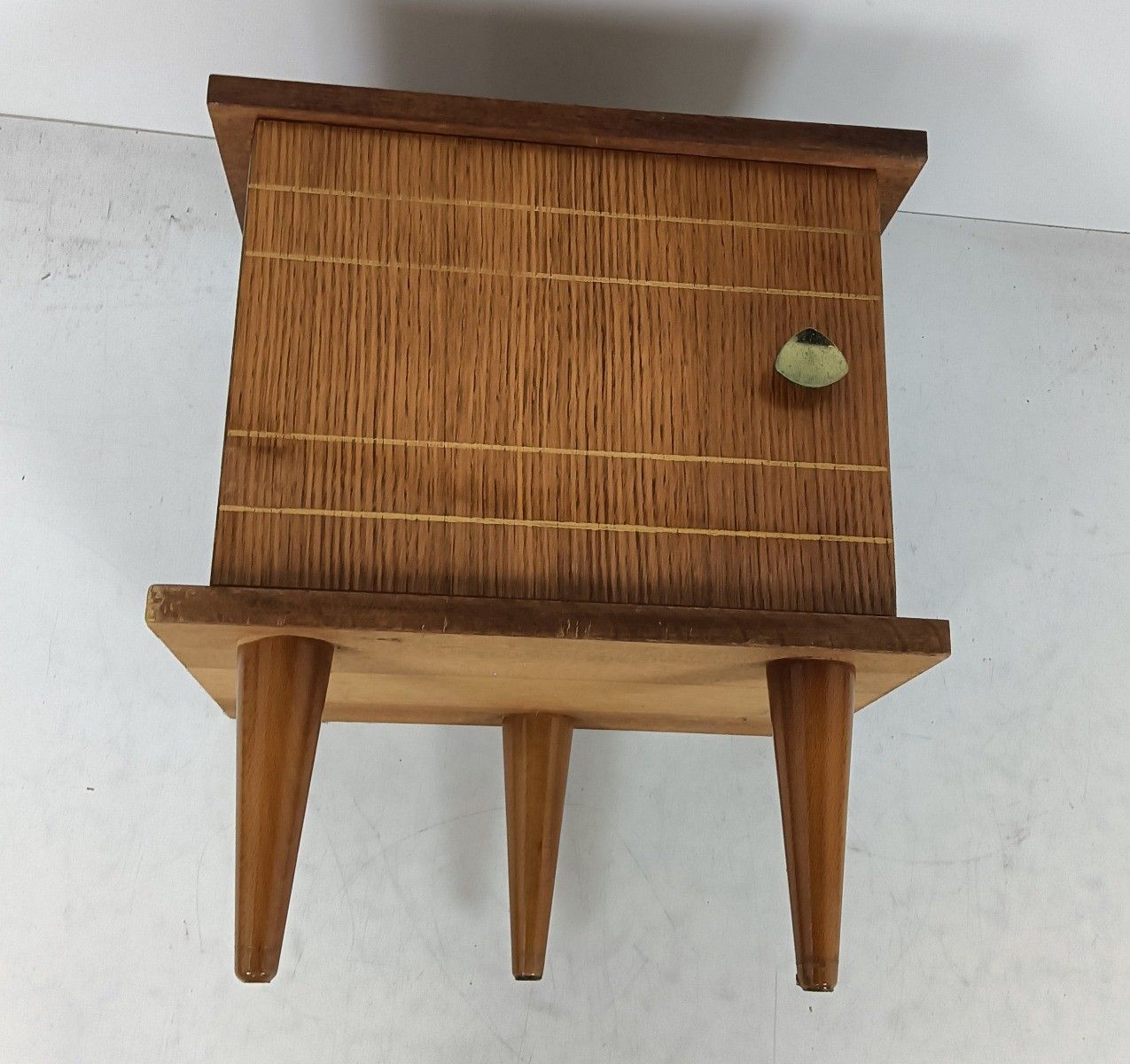 photo furniture Vintage Wooden Nightstand Mid Century Modern Style End Table Modernist Funky  Mo