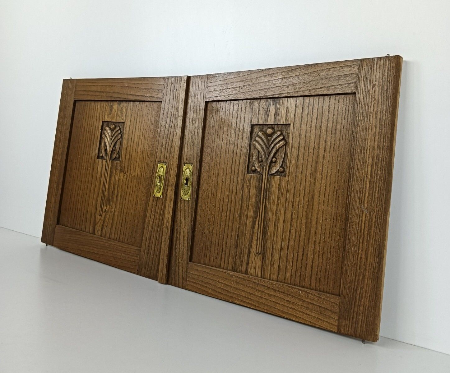 Antique  Art Deco Door Panels Couple  Hand Carved Architectural Salvaged Reclaim photo 162.0