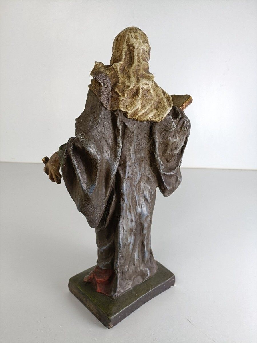 Gorgeous Statue Plaster Saint Margaret Queen Of Scotland Collector Htf photo vinterior