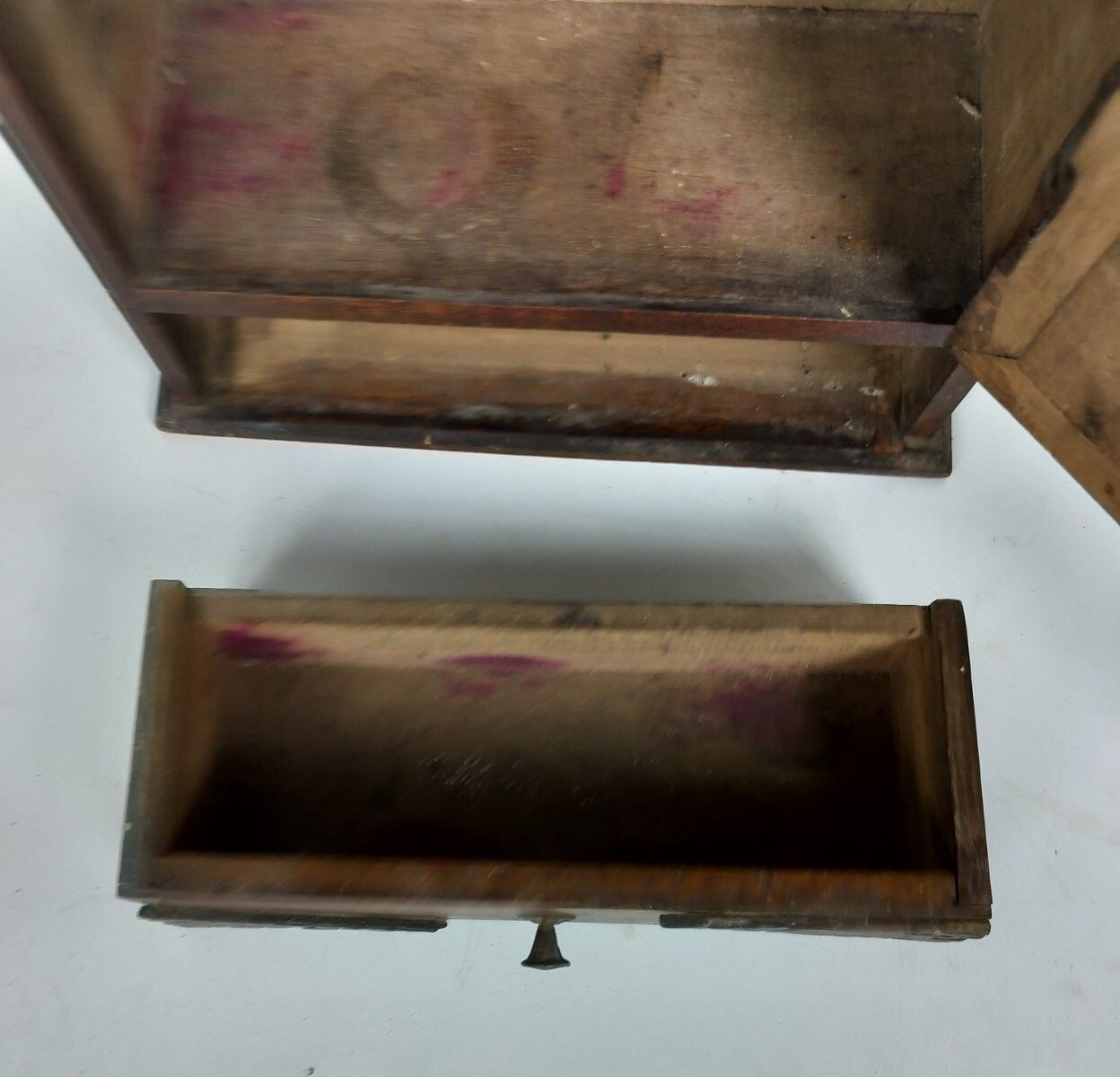 photo for sale Antique Medicine Apothecary Pharmacy Cabinet Carved Wood  Beveled Glass, Shaving