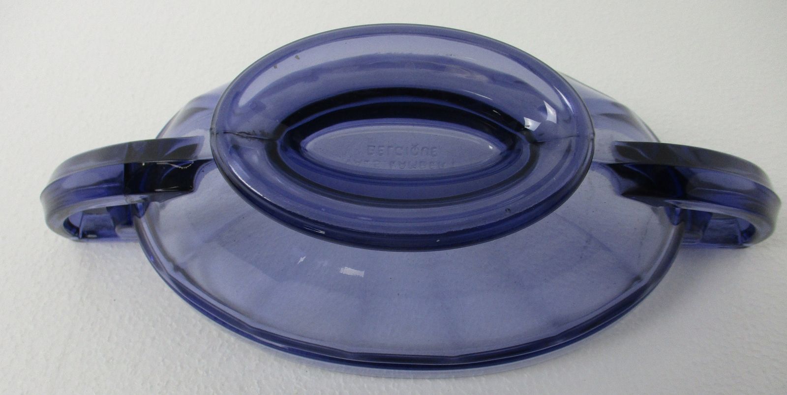 Art Deco Val St Lambert Purple Blue Coupe Marcelle  Bowl Dish Centerpiece Basket photo 146.0