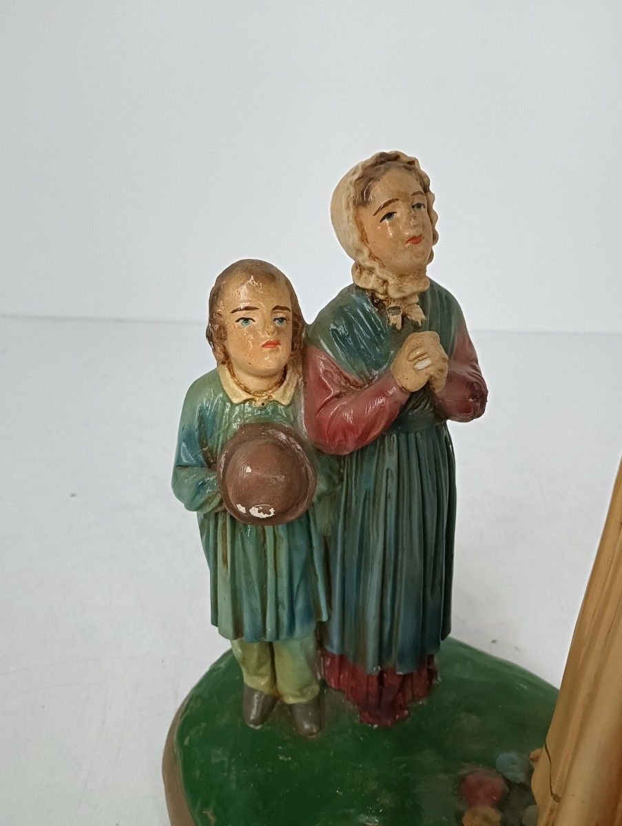 Large Rare Statue Our Lady Of La Salette Madonna Piange France Children Polych photo 324.0