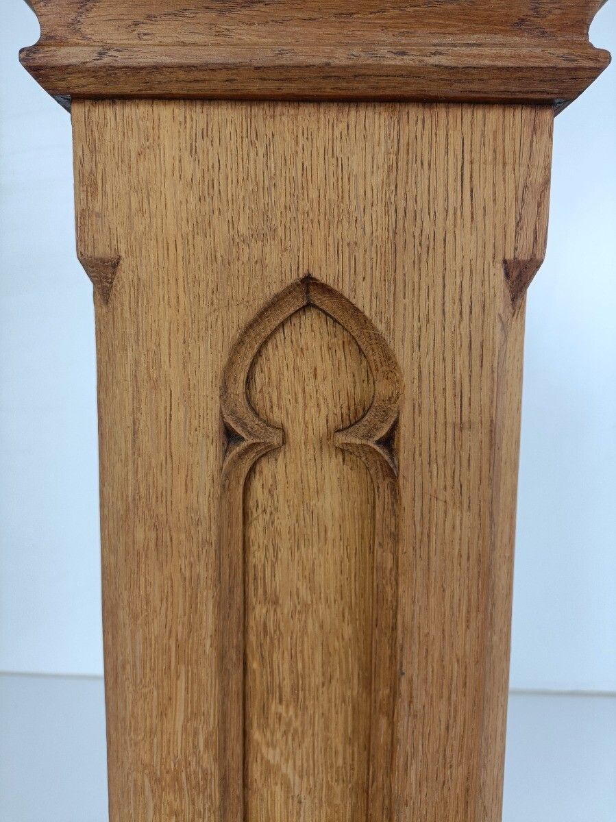 Gothic Antique Wooden Ornate Side Display Table Pedestal Plant Stand Church Chap photo vintage