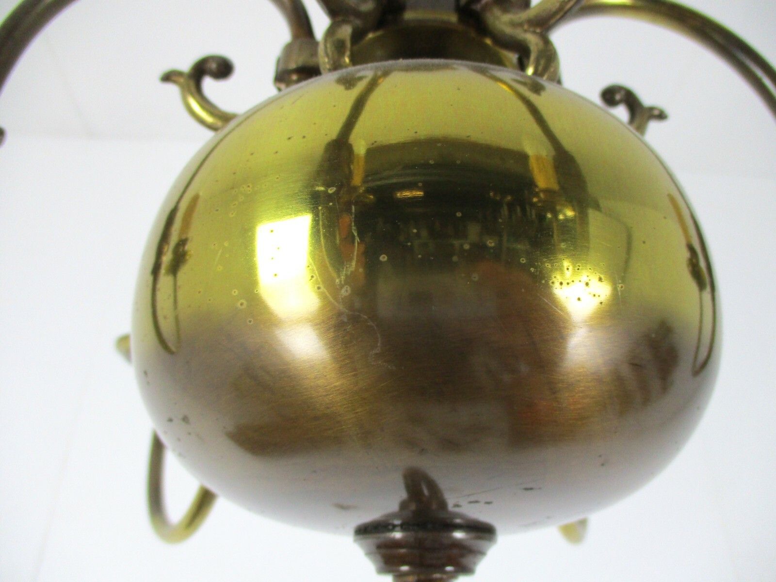 photo furniture Flemish Dutch Chandelier 6 Arm Lights Brass Eagle Barn Farm Countryhouse Style