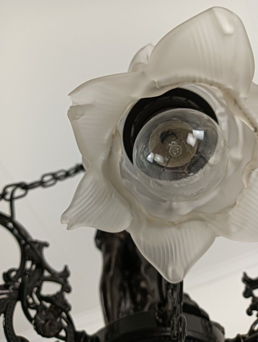 photo for sale Gorgeous Putti Chandelier Flower Sconces Resin 6 Lights Hollywood Regency Vintag
