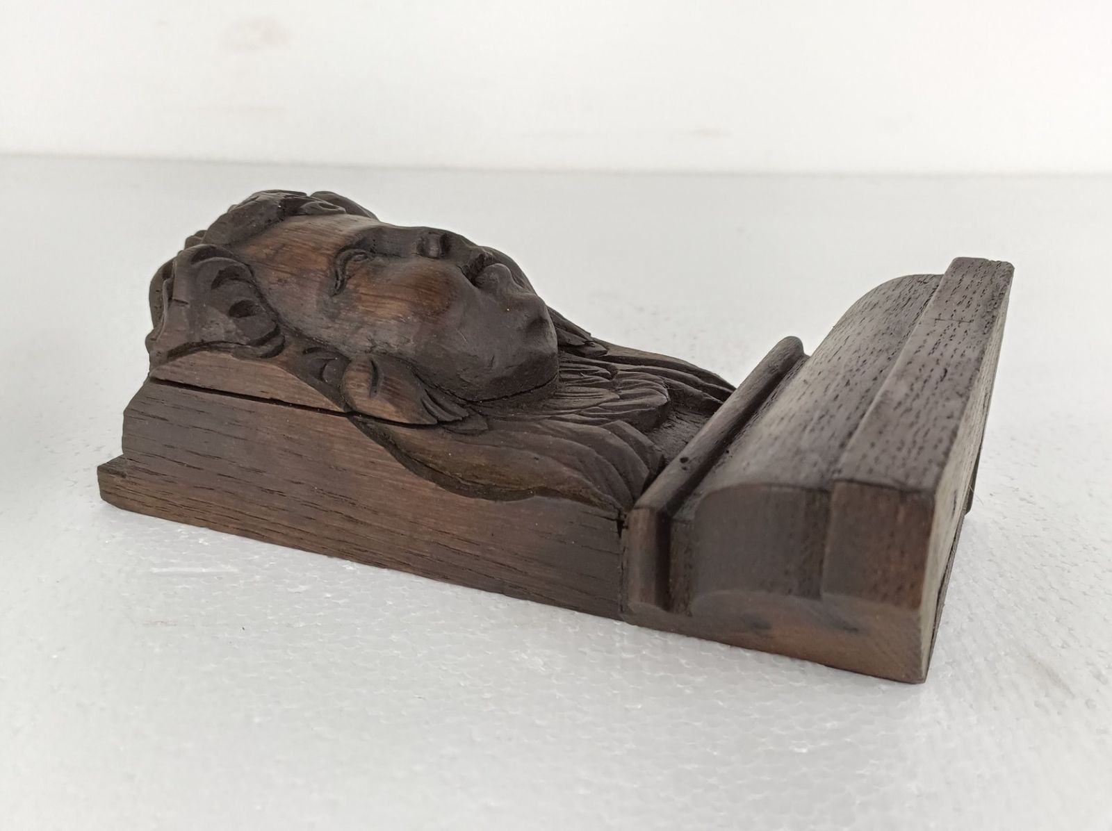 photo for sale Corbel Hand Carved Wood Architectural Reclaimed Trim Putti Angel Head Antique