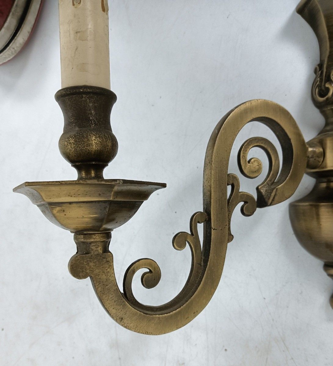 photo furniture Set Of 4 Stunning Art Nouveau Bronze Double Wall Sconces Lights Wall Mounted Lam